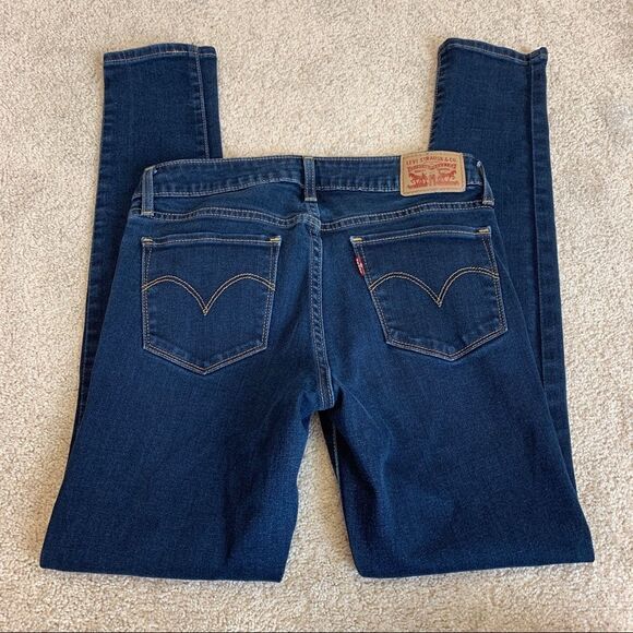 LEVI’S 711 skinny jeans midrise dark Wash Sz 27 - Picture 3 of 13